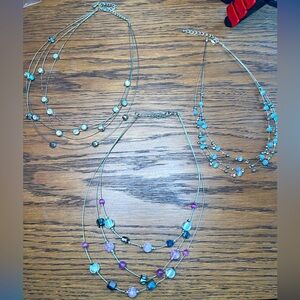 Bundle of 3 beaded layers necklaces